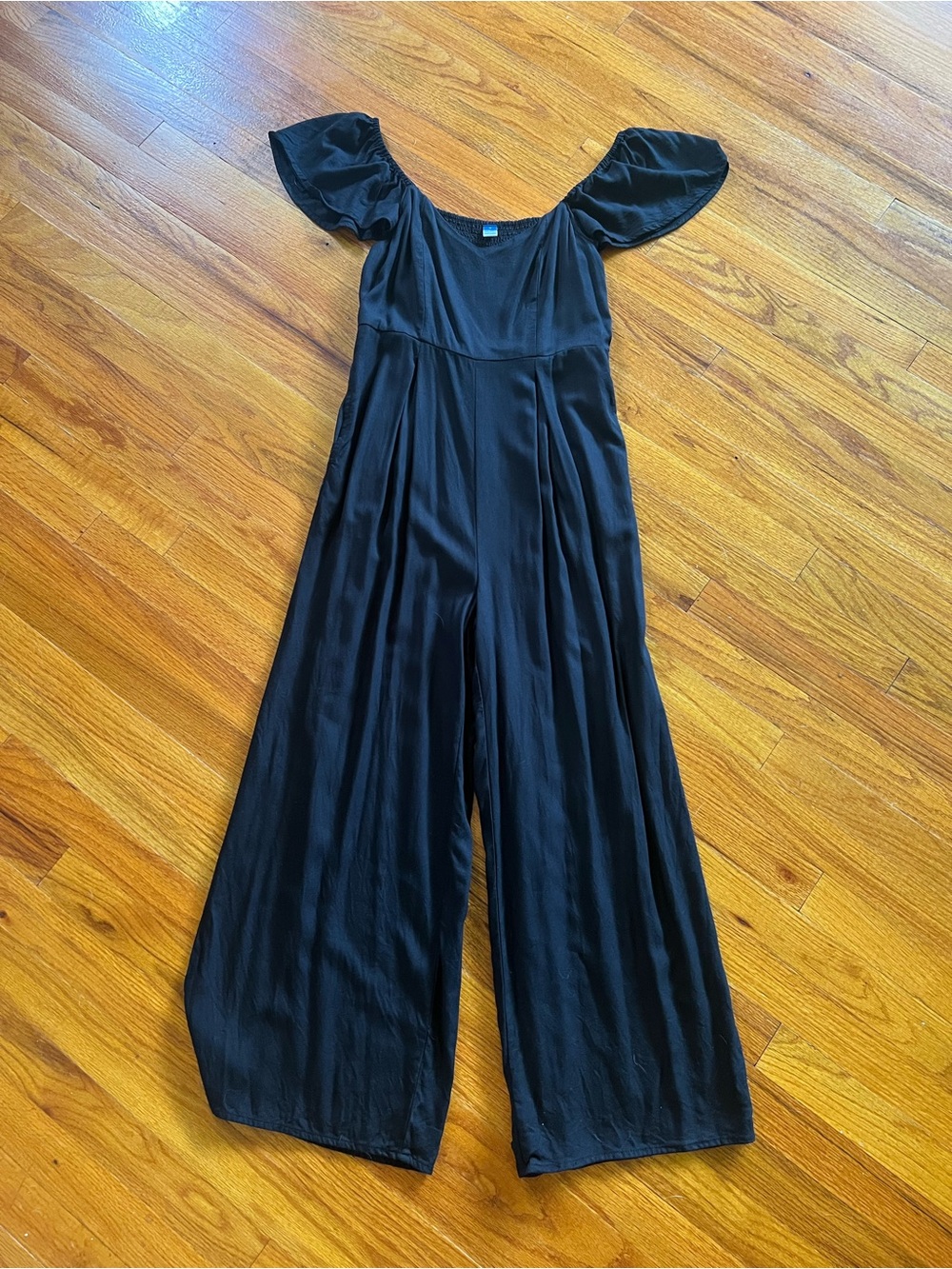 Black Wide-Leg Off-Shoulder Jumpsuit